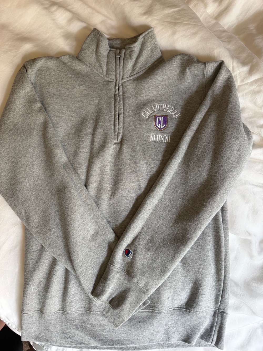 Champion Gray Cal Lutheran Alumni Half-Zip Pullover